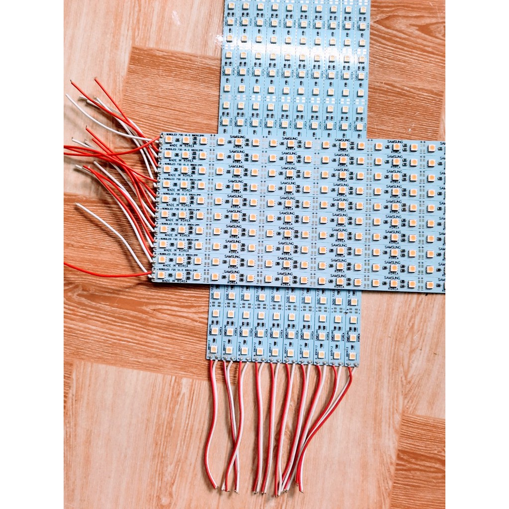 Bộ 5 Đèn Led thanh 12V dài 1m ánh sáng trắng 72 chip led bản rộng 1.2cm