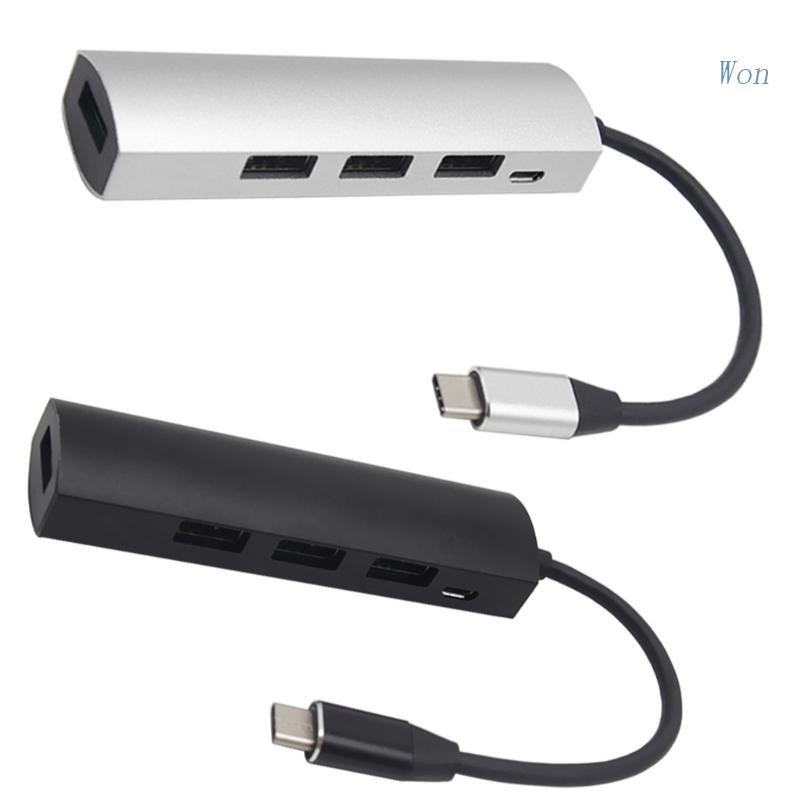 Bộ Chia 4 Cổng USB 3.1 Type-C 5 Trong 1 Cho Macbook Pro Laptop PC