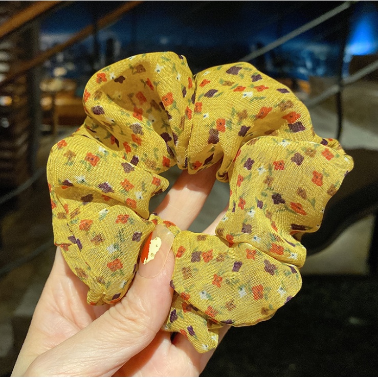 RẺ VÔ ĐỊCH  DÂY BUỘC TÓC SCRUNCHIES HỌA TIẾT HOA CHẤM XINH XẮN