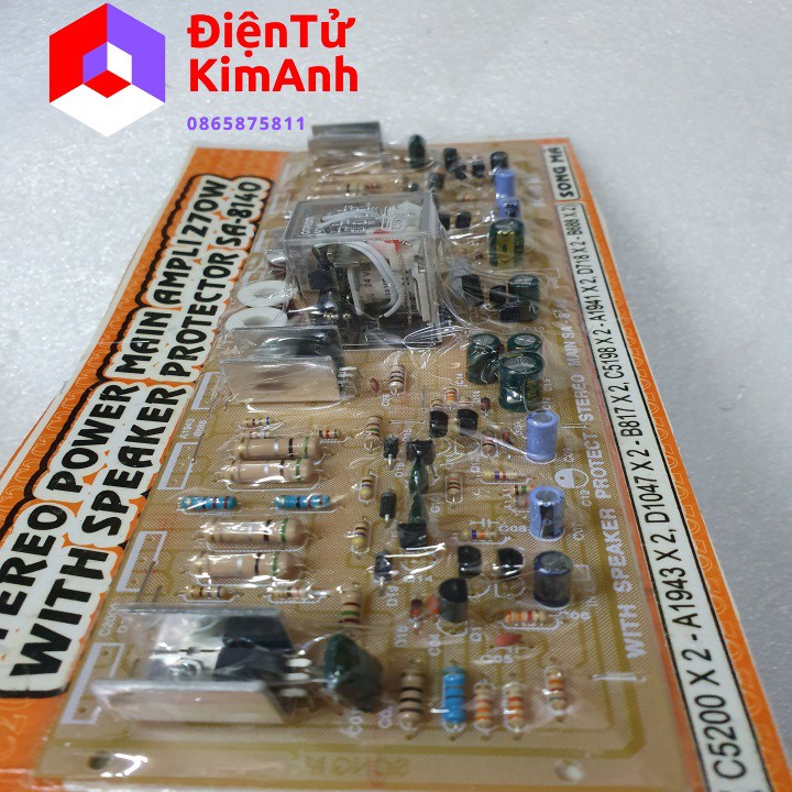 Mạch công suất ampli 8 sò 270W Rơle bảo vệ Song Mã