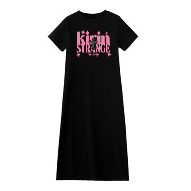 Đầm Cổ Tròn Dáng Rộng Xẻ Tà Thiết Kế Đơn Giản Thời Trang Mùa Hè Cho Nữ