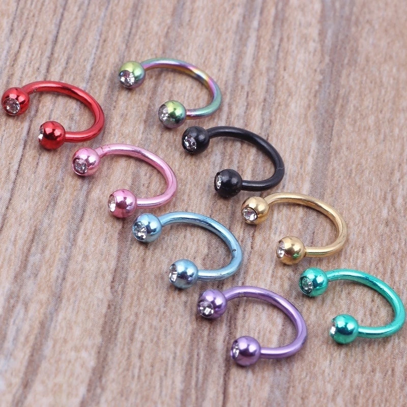 1 Khuyên Mũi Thép Không Gỉ Đính Pha Lê 16g