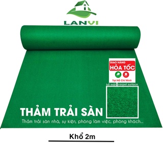 Thảm nỉ trải sàn nhà, thảm lót sàn nhà đẹp giá rẻ dày 3mm màu xanh lá trải văn phòng, phòng ngủ, sự kiện
