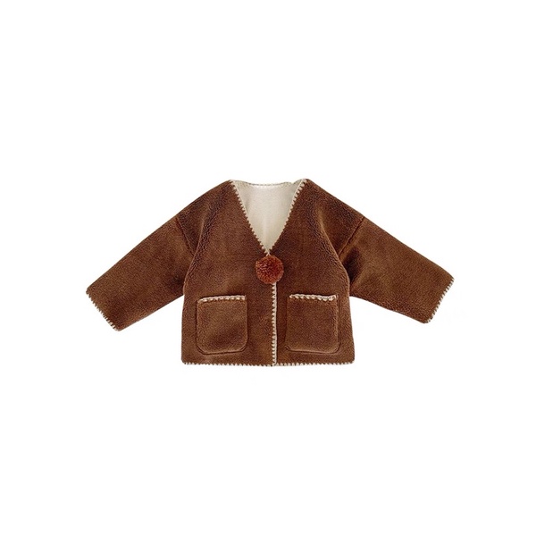Khoác lông nâu - Kids Yoyo