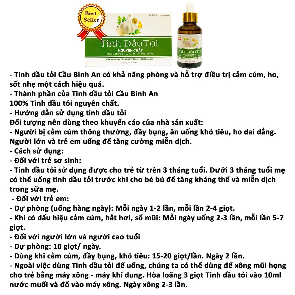 Tinh dầu tỏi Cầu Bình An