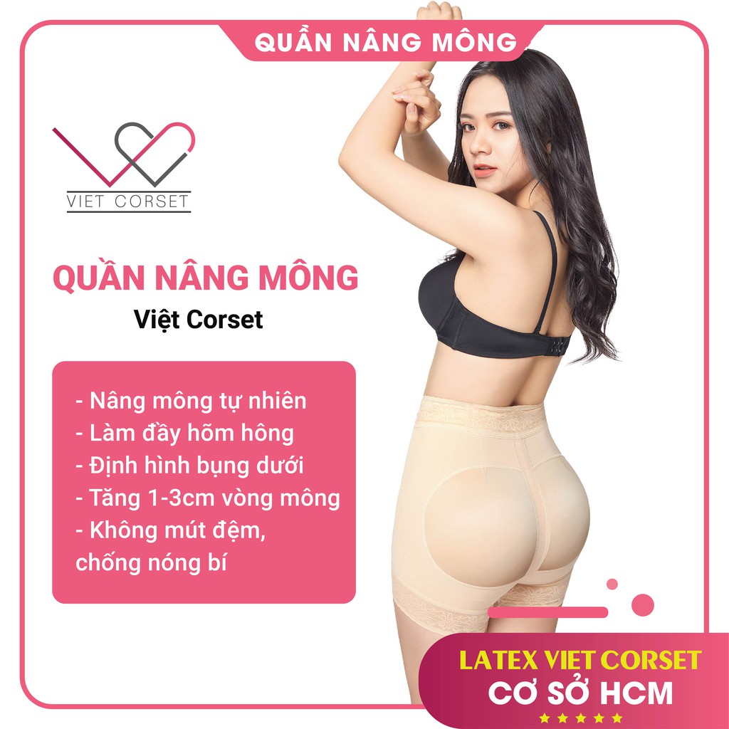 Quần Nâng Mông Nịt Bụng Cạp Cao Vietcorset Chính hãng Cao Cấp, Tròn Đầy Hõm Hông, Thu Gọn Đùi, Chất liệu Thông Thoáng