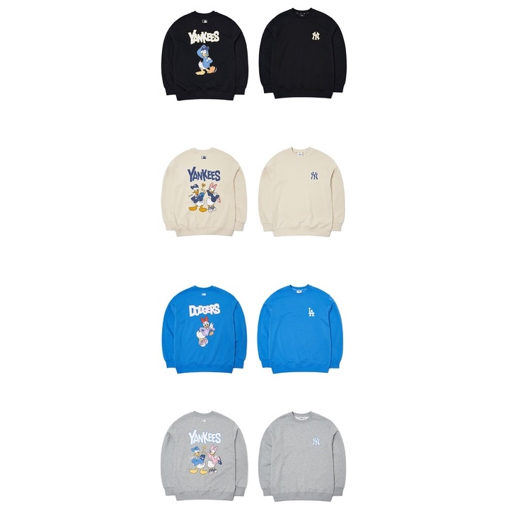DISNEY Mlb Áo sweater Dáng Rộng Ấm Áp In Hình Vịt Donald Phong Cách Thu Đông Cho Nam Và Nữ MTD11
