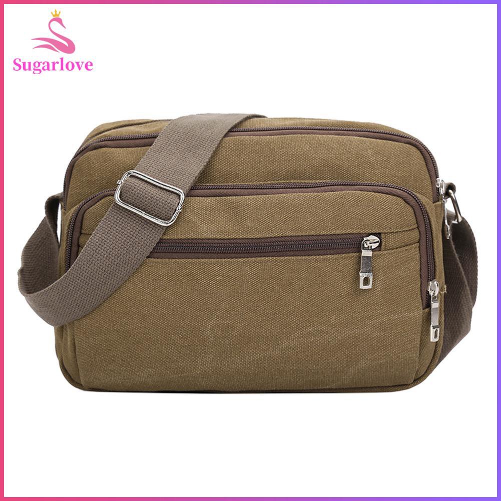 Beautiful ❤SG Zipper Men Canvas Messenger Satchel Bag Casual Sports Pure Shoulder Handbag