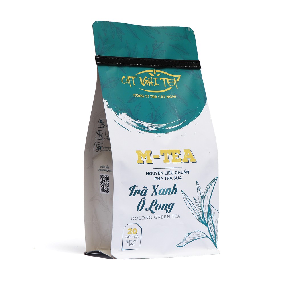 TRÀ XANH Ô LONG nguyên liệu pha trà sữa và trà trái cây CAT NGHI TEA – 120g (20 Túi Lọc x 6g)