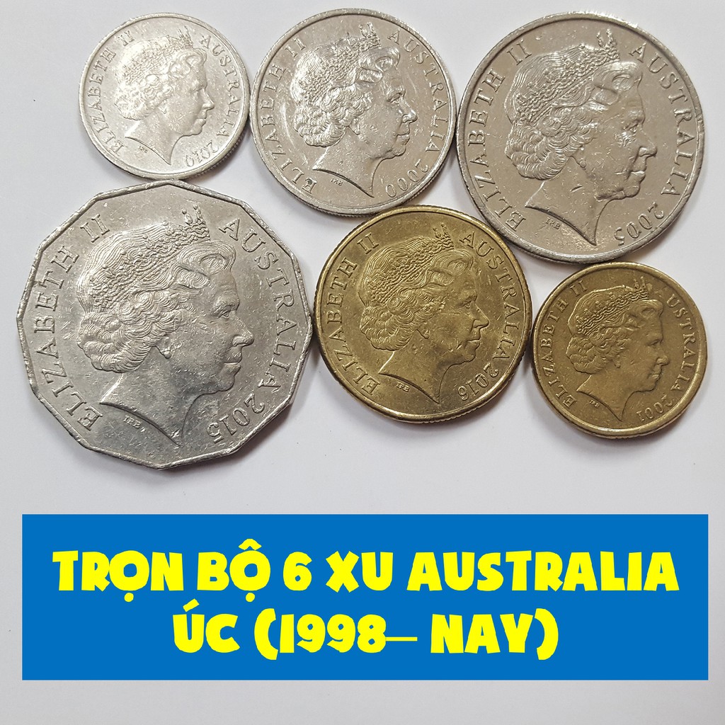 Trọn bộ 6 đồng xu Australia (Úc) phát hành 1998-Nay