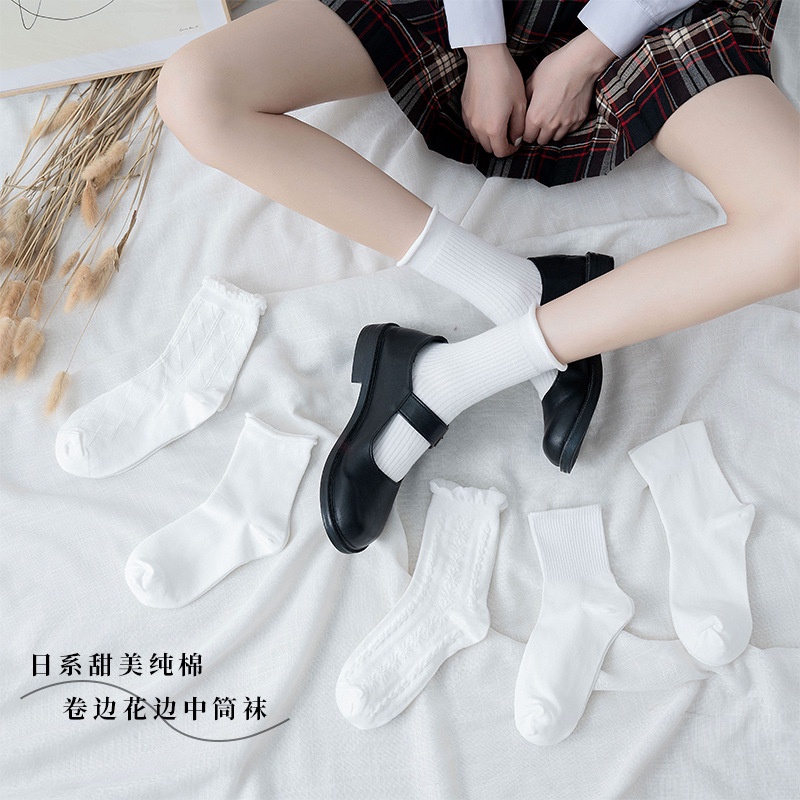 1 Đôi Vớ Công Chúa Lolita Màu Trắng Dễ Thương Ngọt Ngào Cho Nữ