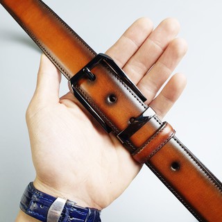 Thắt lưng công sở da bò thật 3 lớp khóa kim bl111vb - size 34mm - 100% da bò thật, bh 3 năm