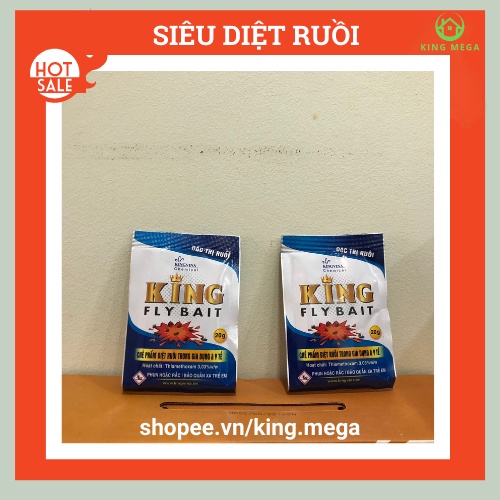 Bột diệt ruồi King Fly Bait - diệt ruồi vàng, ruồi giấm, ruồi cánh bướm - An toàn tuyệt đối