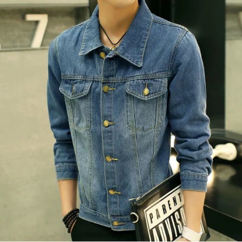 ◈☎ Áo Khoác denim Nam Dài Tay plus size xxxl