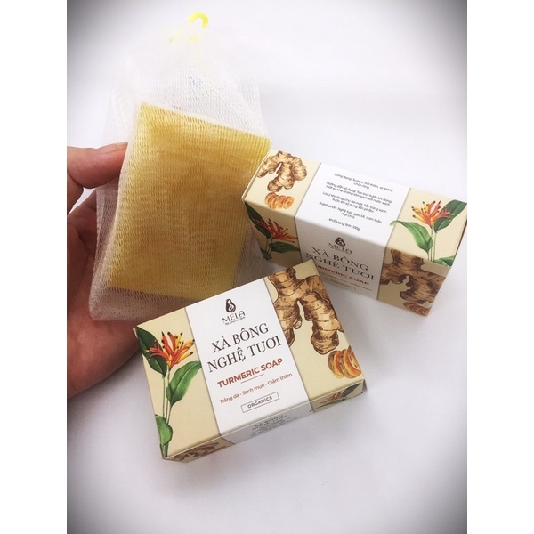 Combo 2 bánh Xà Bông Nghệ Mela chính hãng tặng túi tạo bọt | BigBuy360 - bigbuy360.vn