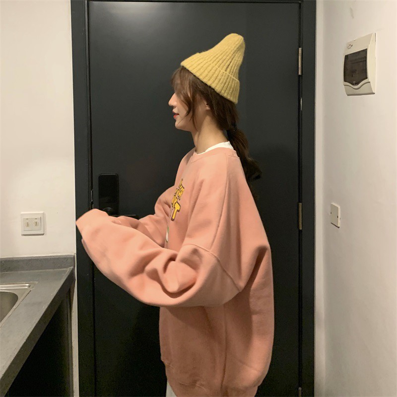 Áo Len Sweater Cổ Tròn Giản Dị In Họa Tiết Hoạt Hình Phong Cách Hàn Quốc | BigBuy360 - bigbuy360.vn