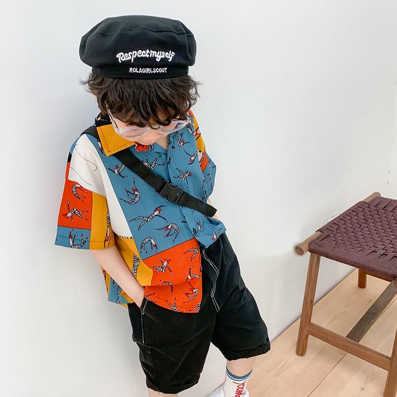 Áo Sơ Mi Tay Ngắn Thoải Mái Phong Cách Phương Tây Thời Trang Mùa Hè Cho Bé Trai