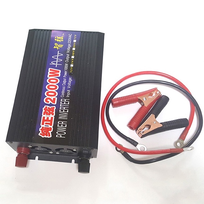 [ SỈ - LẺ ] Bộ đổi nguồn kích điện 24V-220V 2000W sin chuẩn tinh khiết [ BH - 12 Tháng]