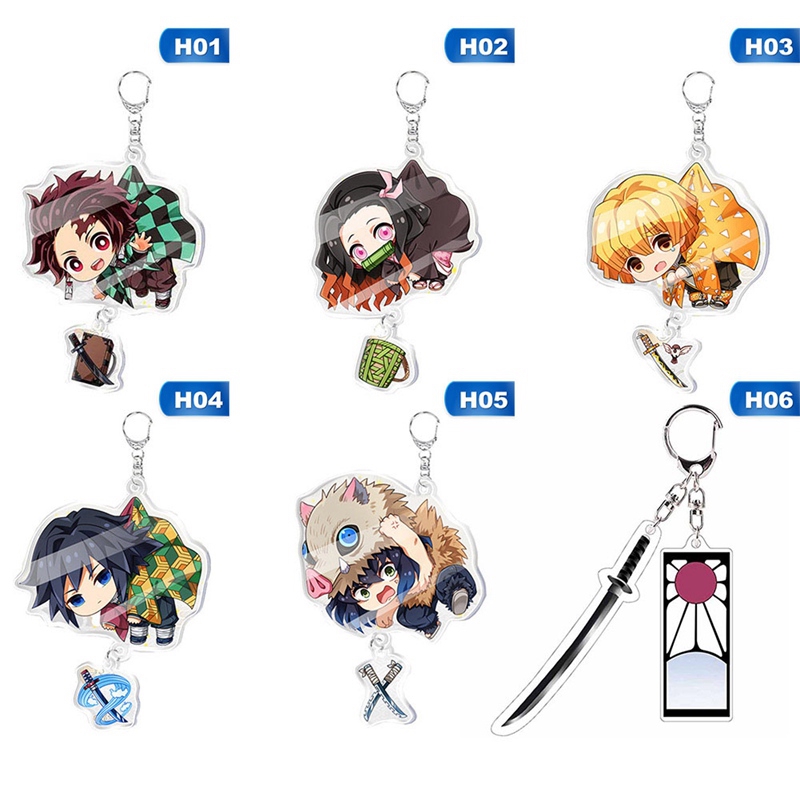 Móc chìa khóa phong cách hoạt hình Demon Slayer Kimetsu No Yaiba dễ thương