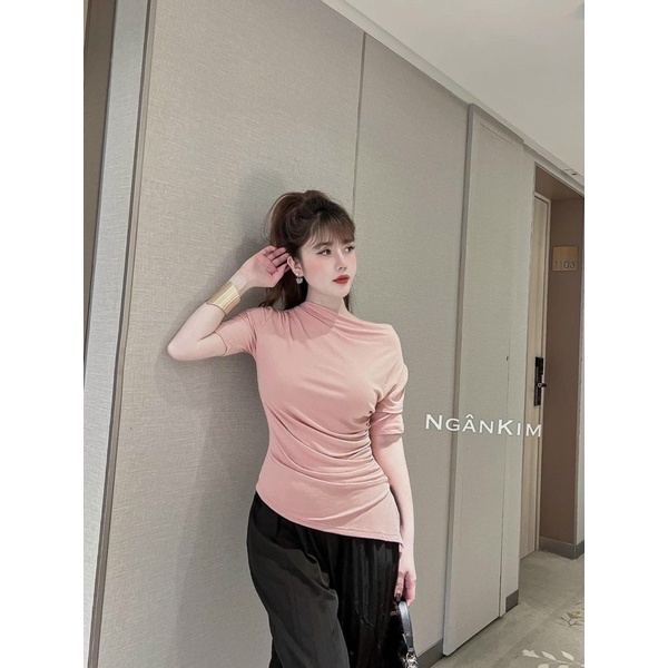 ÁO TRỄ VAI NHÚM VẠT NHỌN CHẤT ĐẸP MS10781