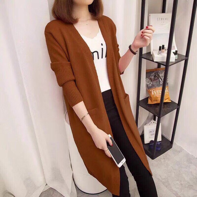 Khoác len cardigan thời trang và bầu bí