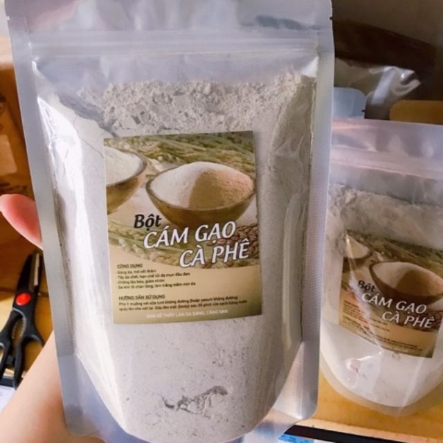 Bột cám gạo cafe tẩy da chết handmade gói 500g