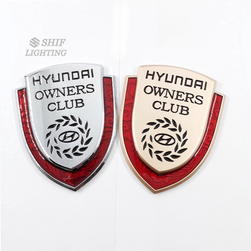 Miếng Dán Xe Logo Kiểu Chữ Hyundai Owners Club Kim Loại