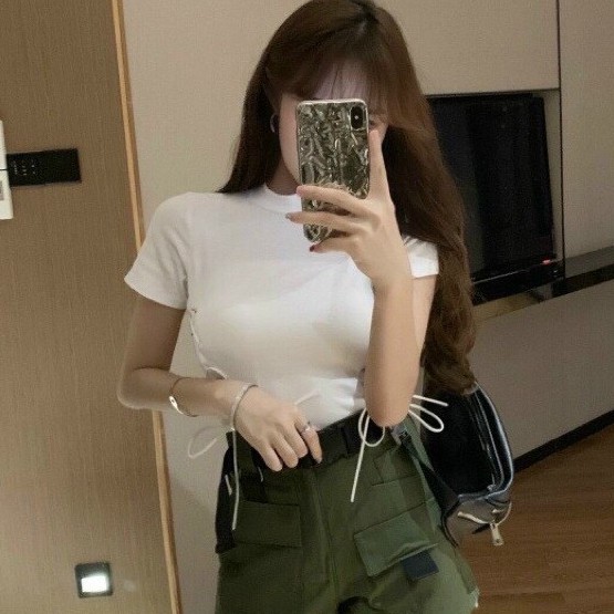 🍓🍓Áo Croptop basic buộc dây hai bên🍓🍓đơn giản dễ phối đồ mà tôn dáng cực kỳ📷Lên hình thật📷📷