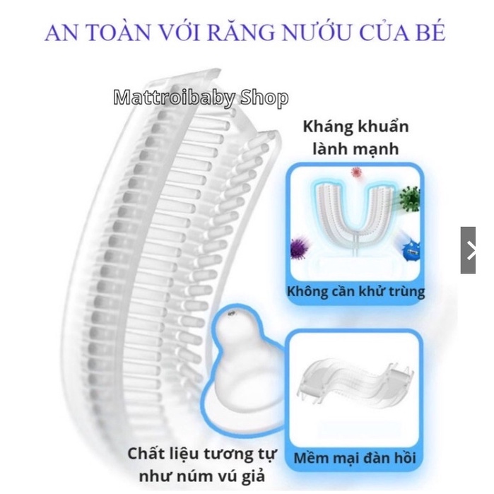 Bàn chải đánh răng cho bé 1 tuổi 2 tuổi 2 tuổi 3 tuổi chữ U silicon mềm mại tập đánh an toàn hình chim cánh vụt VINKID