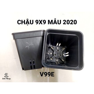 Chậu vuông 9x9 đen (Set 50 cái)