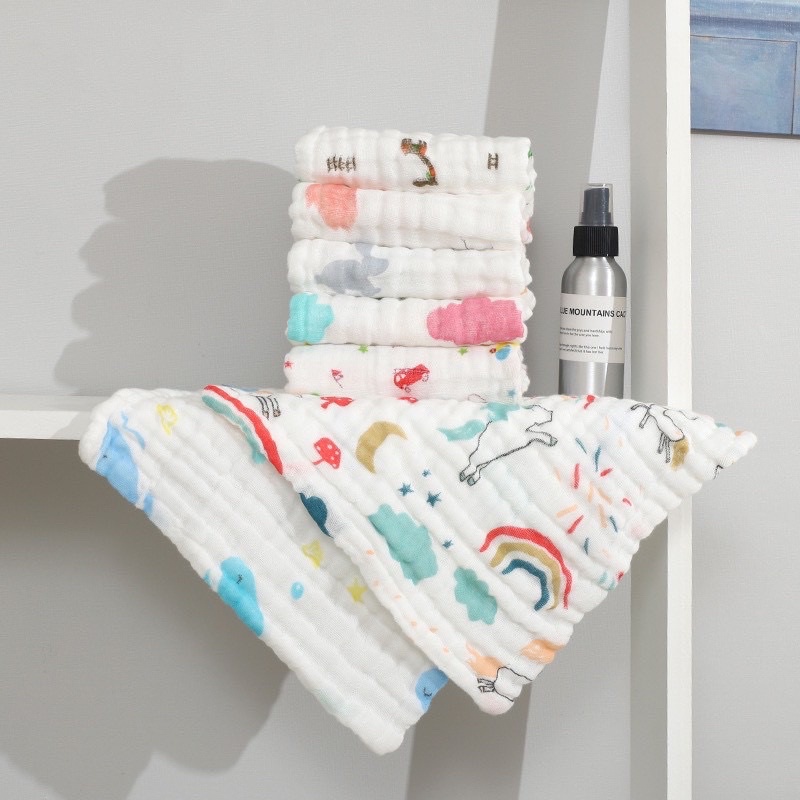 Set 5 khăn xô 6 lớp Organic Manny