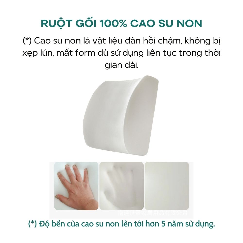 Gối tựa lưng ghế văn phòng ghế ô tô bằng cao su non giảm đau lưng có đai cài, phần vỏ gối bằng vải lưới siêu thoáng mát | BigBuy360 - bigbuy360.vn