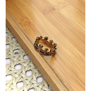 Nhẫn titan nam - nữ crown v2