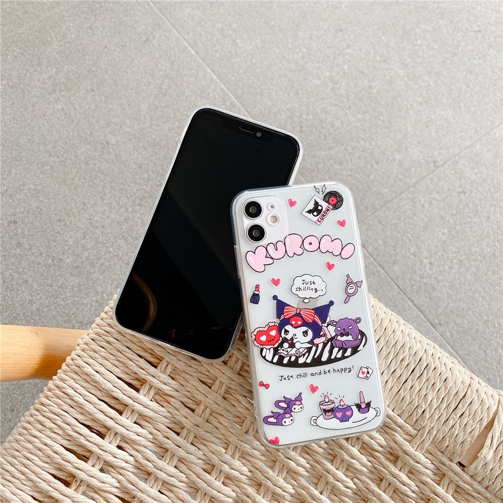 Ốp điện thoại nhựa TPU mềm họa tiết Kuromi cho iPhone 11 Pro Max X Xs Max XR 7 Plus 8 Plus 6 Plus 6S Plus | BigBuy360 - bigbuy360.vn