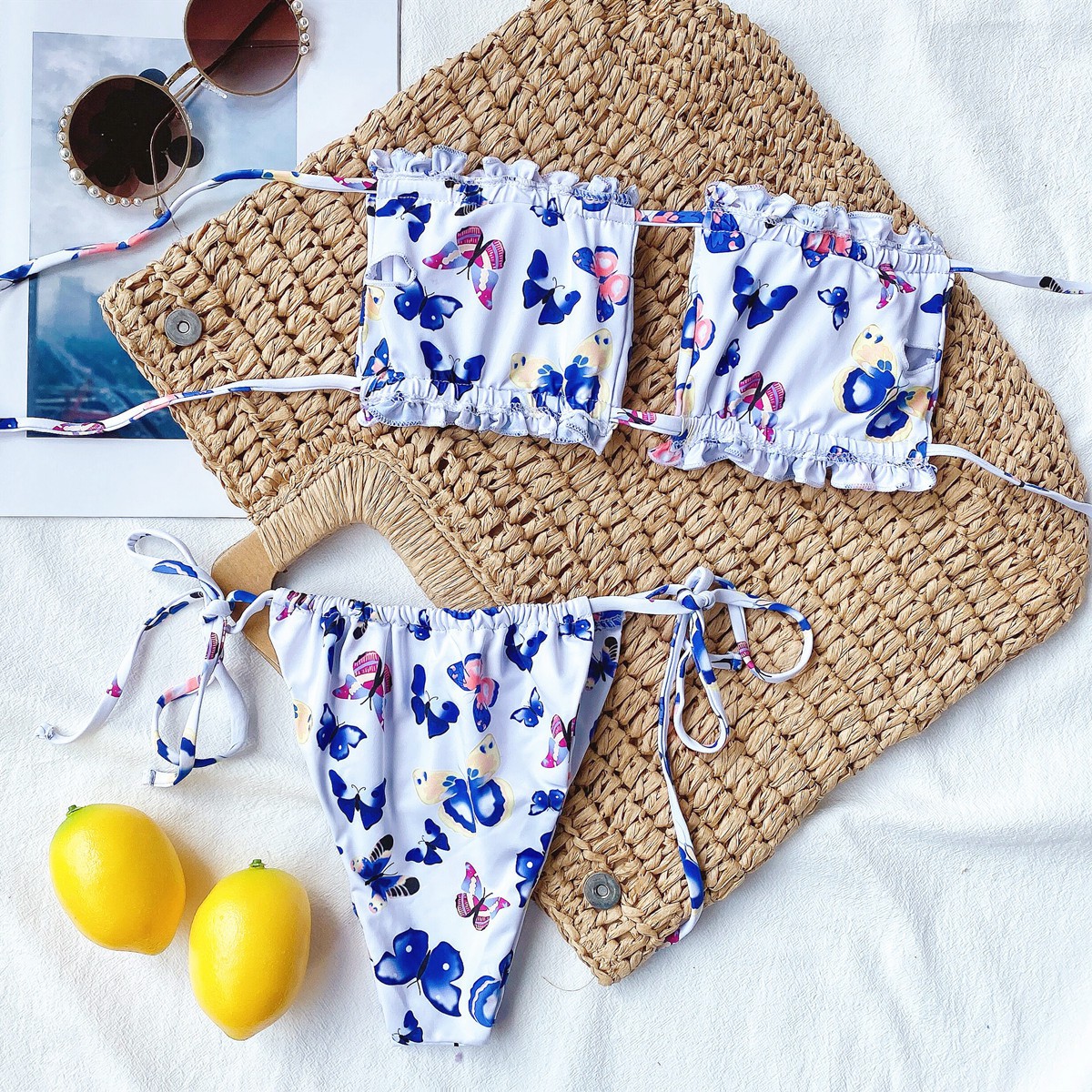 BUTTERFLY Bikini In Hình Bướm Màu Hồng / Trắng | BigBuy360 - bigbuy360.vn