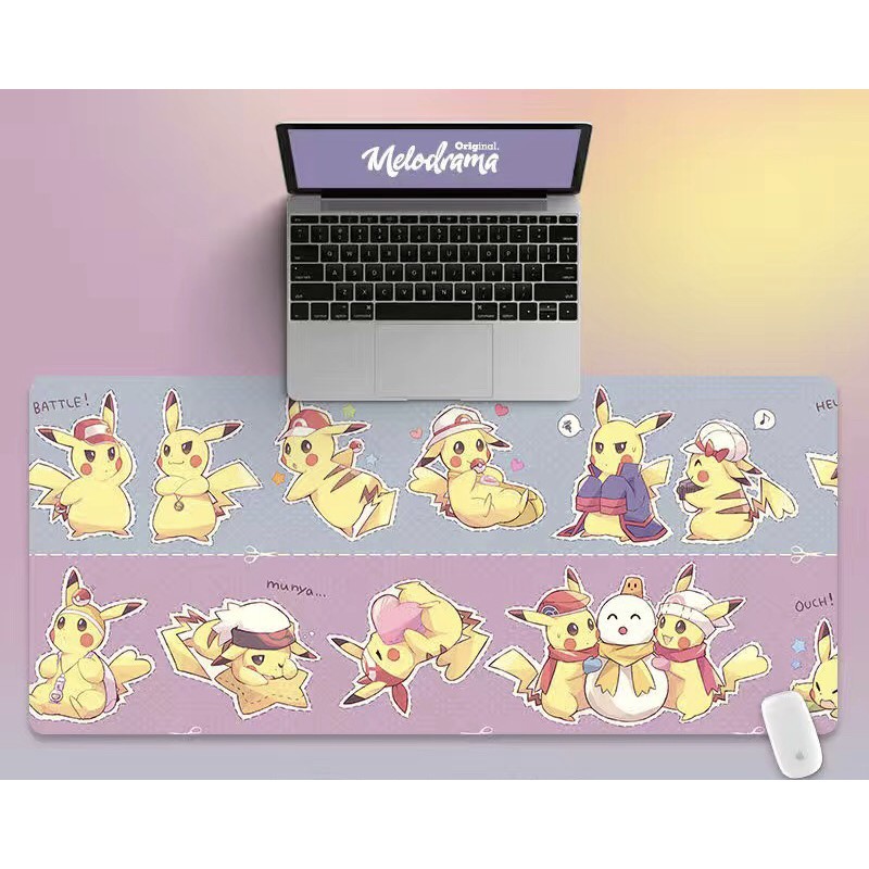 Tấm lót chuột chơi game cỡ lớn họa tiết Pikachu dễ thương