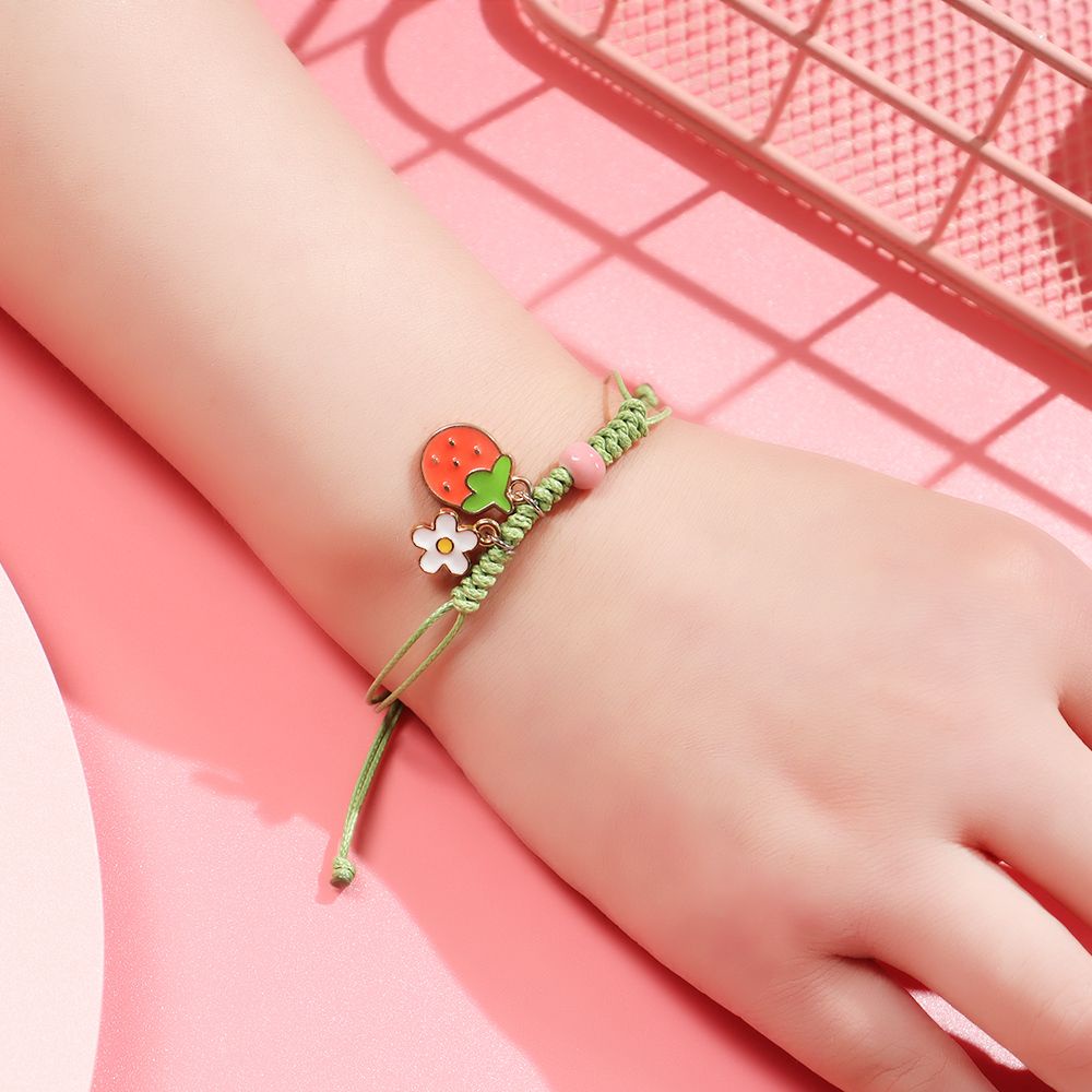 Vòng đeo tay bện dây thủ công thời trang sáng tạo dễ thương có thể điều chỉnh dành cho học sinh Mihan1
