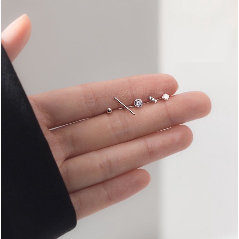 Khuyên tai bạc, bông tai cá tính thời trang nhỏ tinh tế và ngọt ngào