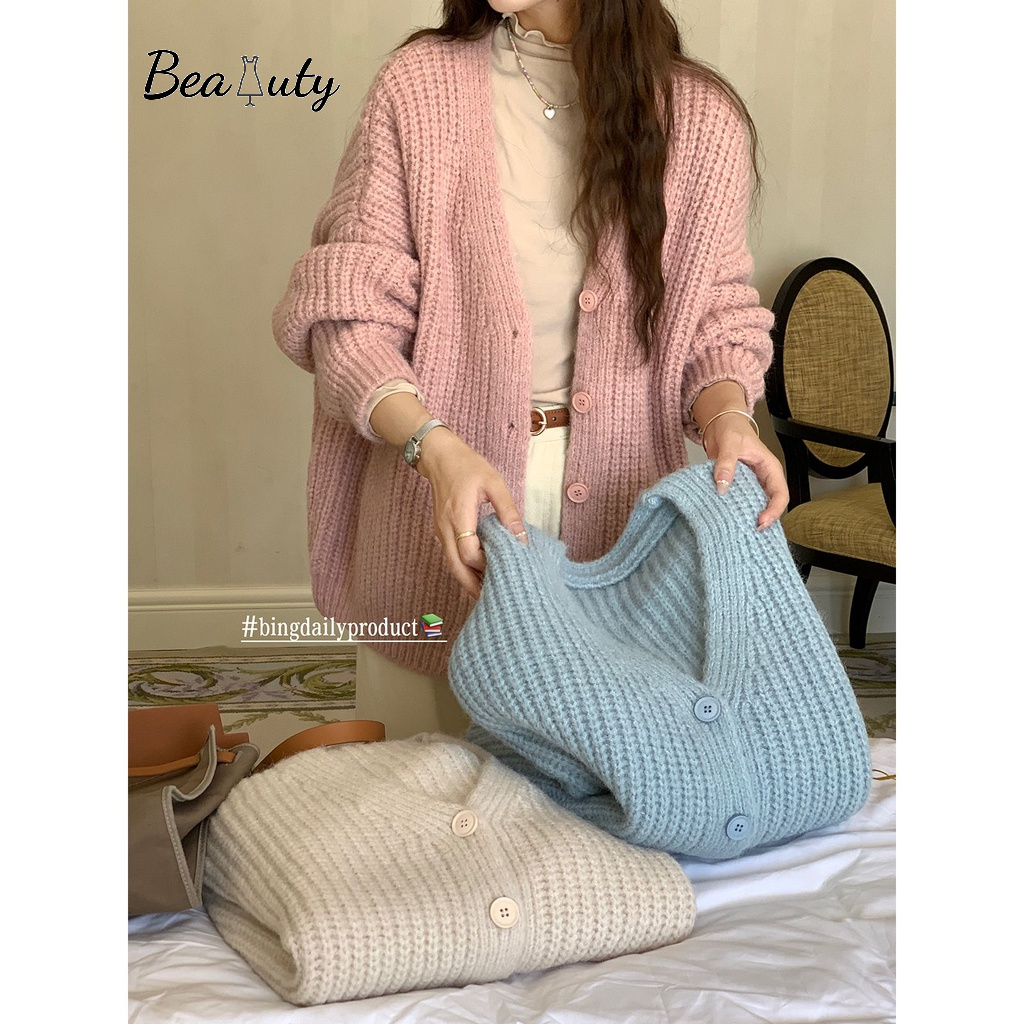 Áo Khoác Cardigan Dệt Kim Dáng Dài Mềm Mại Phong Cách Hàn Quốc Thanh Lịch Dành Cho Nữ