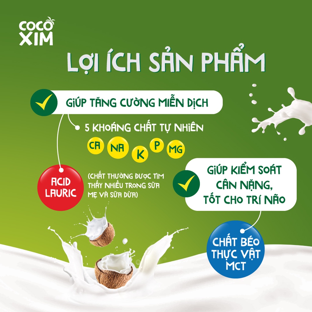 Sữa dừa đóng hộp Cocoxim Chocolate dung tích 330ml/Hộp (Combo 3/Combo 6/Thùng 12)