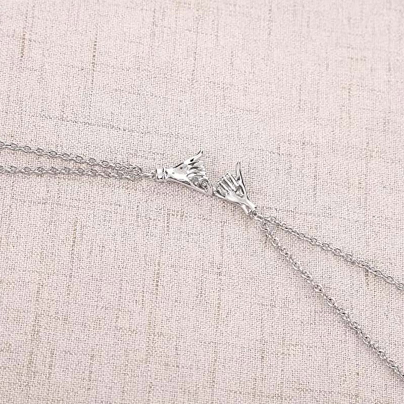 Set 2 vòng cổ iF YOU mặt kiểu bàn tay thời trang cho cặp đôi