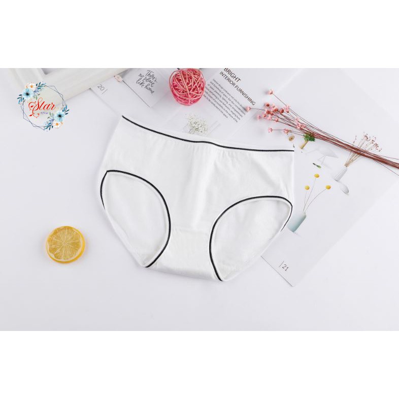 Quần Lót Nữ Cotton Viền Đen Eo Thấp F07