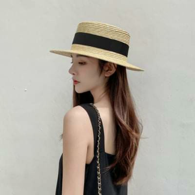 Mũ cói nón cói đi biển gaucho chất lúa mì tự nhiên hàng l1