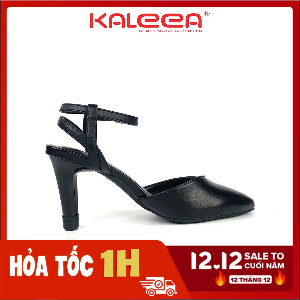 Giày Sandal Nữ KALEEA UK1903 Sandal Quai Mảnh Gót Nhọn Đế Cao 8p