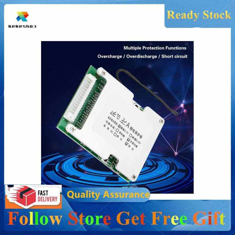 Kekeshop Li-ion Lithium Battery 14 Series 30A Charger BMS PCB 3.7V Cells Protection Board