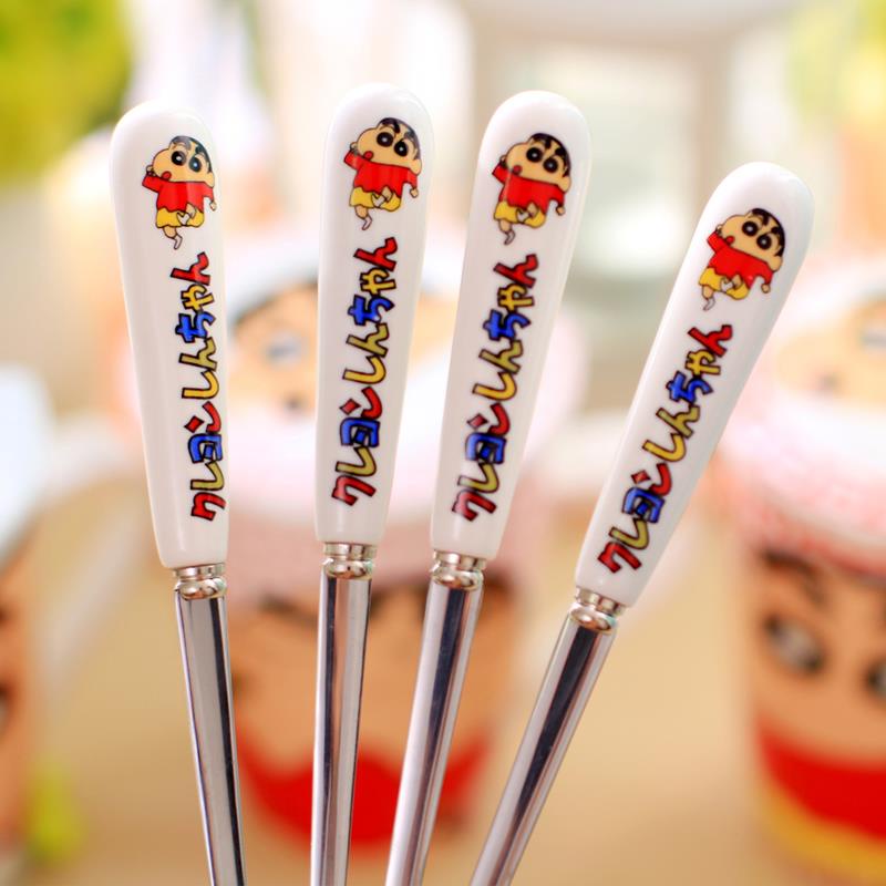 ✨Cốc Sứ Uống Cà Phê In Hoạt Hình Cậu Bé Bút Chì Shin-Chan Kèm Nắp Đậy Và Muỗng Sáng Tạo