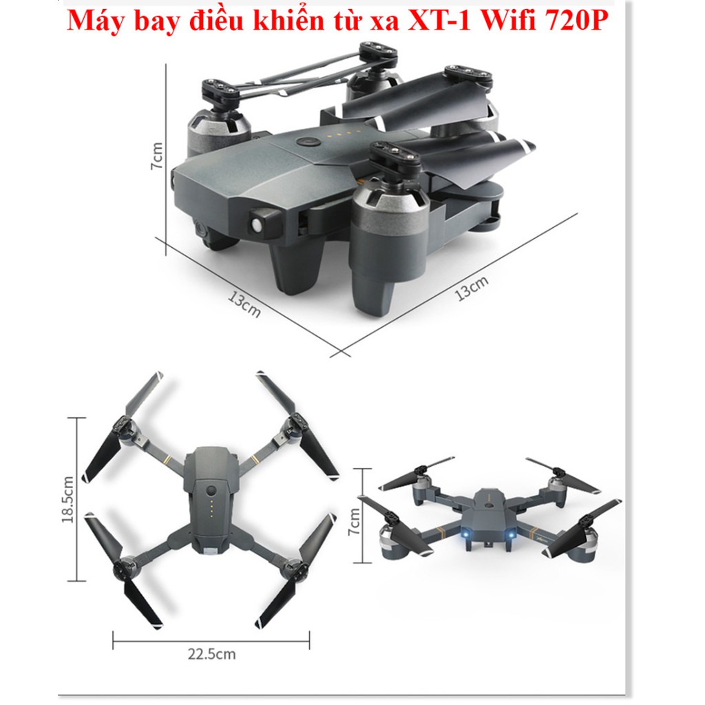 Flycam Mini XT-1 ✔chính hãng✔️ Kết nối Wifi 2.4 GHz quay phim, chụp ảnh Full HD 720P, Chống rung. | BigBuy360 - bigbuy360.vn