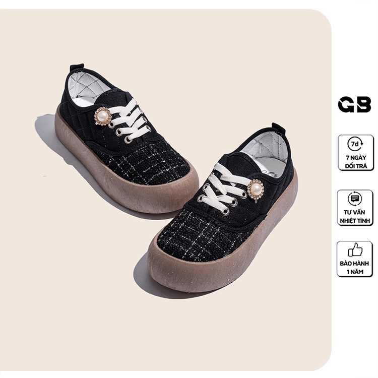 Giày Sneaker Nữ Da Mềm Kèm Sticker Xinh Xắn giayBOM B1614