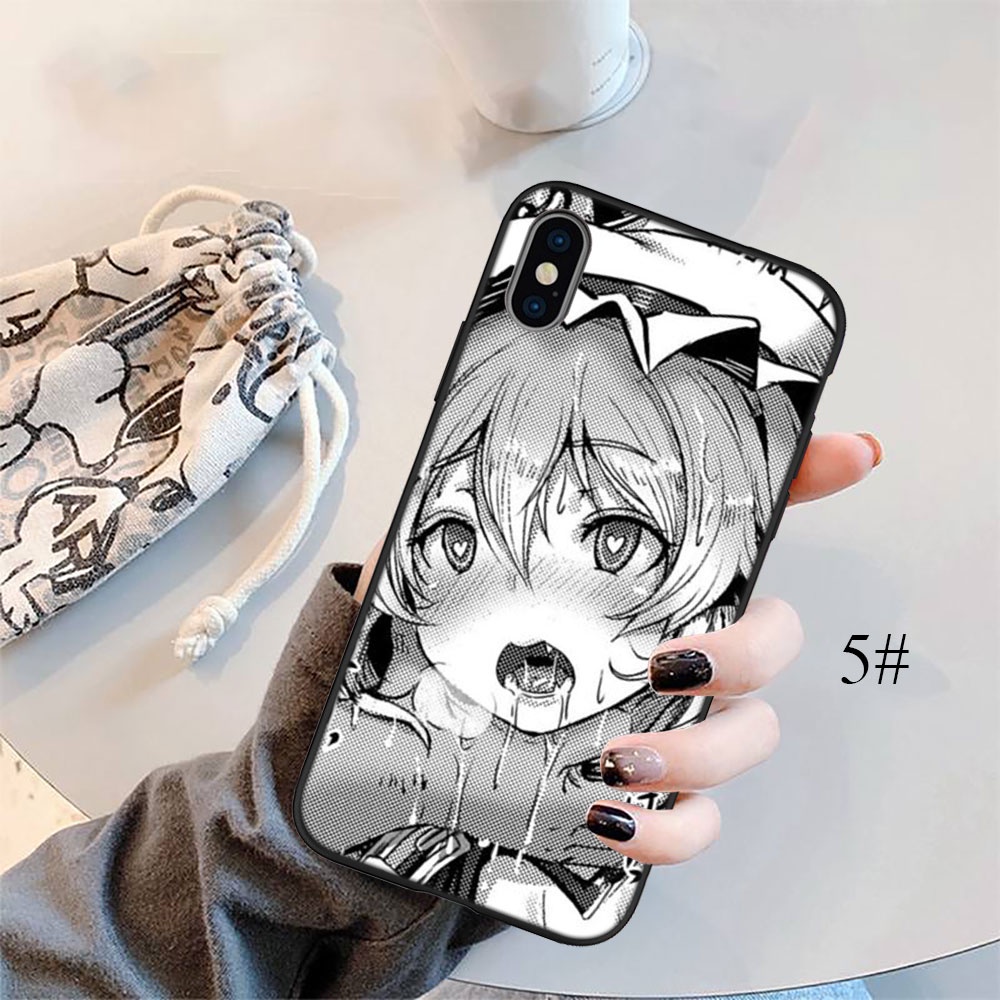 Ốp điện thoại silicon mềm in hình cô gái anime Ahegao thích hợp cho iPhone 5 5S 6 6S 7 8 11 Pro Max Plus SE XR DX3