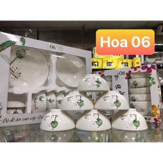 Combo trả khách Bộ Bát 11 chi tiết gốm sứ Bát Tràng